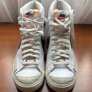 Nike Women's Blazers77 White and Black High-Top Sneakers